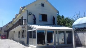Corugated metal roofing